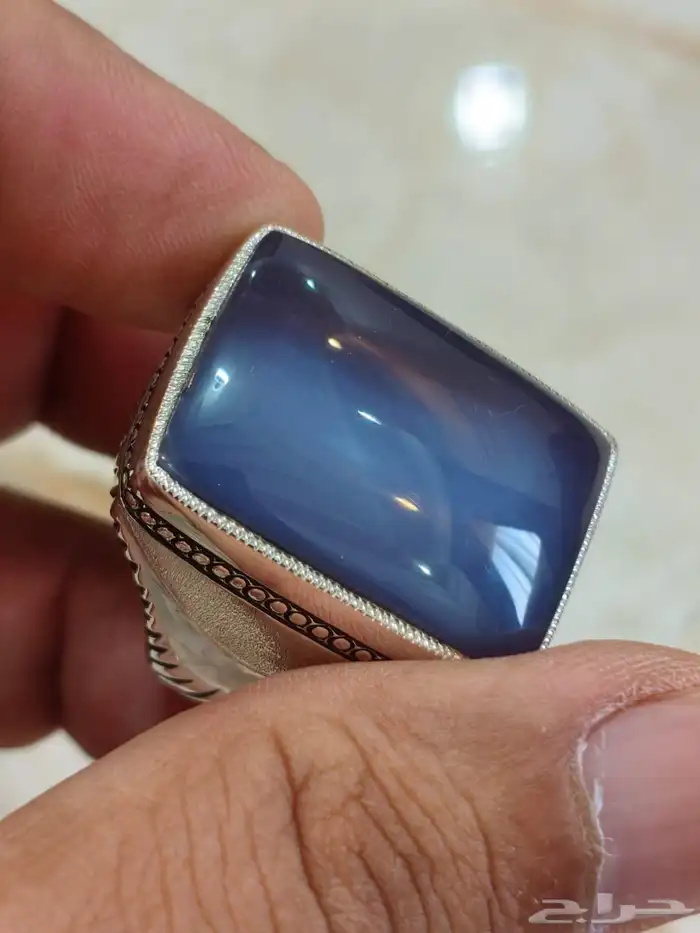 خاتم فضة بحجر العقيق اليماني حجم راهي صياغة غلام 8