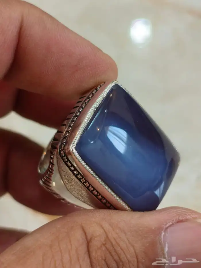 خاتم فضة بحجر العقيق اليماني حجم راهي صياغة غلام 1
