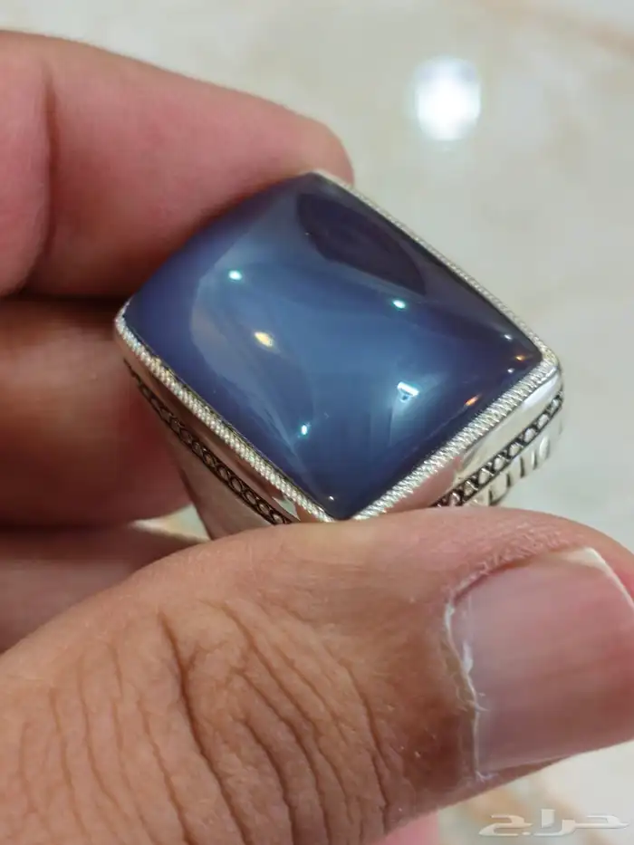 خاتم فضة بحجر العقيق اليماني حجم راهي صياغة غلام 9