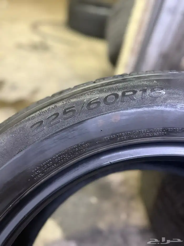 225 60 18 كفرات هانكوك كوريةمستخدمةنضيف ومشروطة ت 23 28 سبوع 5