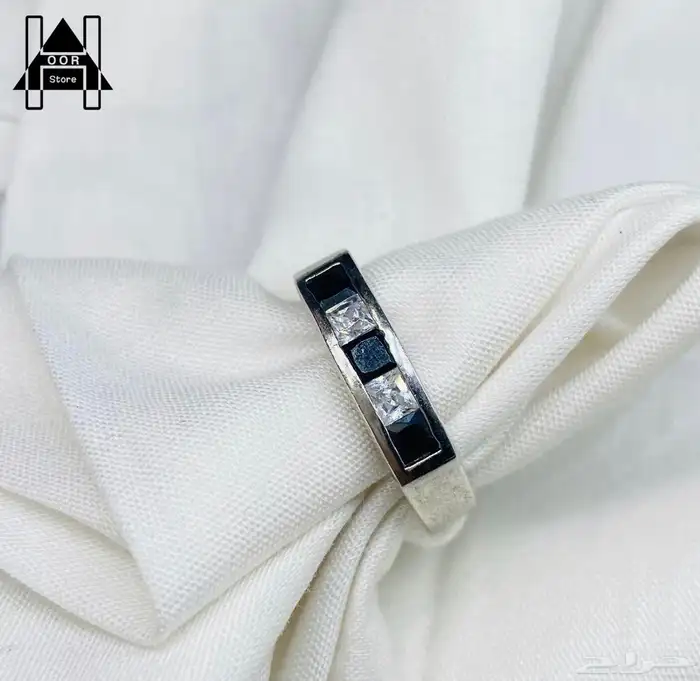 خواتم فضه نسائية راقية وناعمة عيار 925 بفصوص مربعة ملونة 3