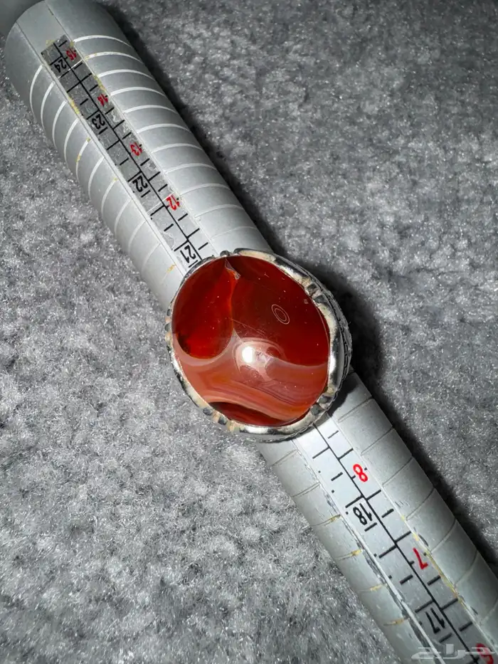 خاتم عقيق يماني احمر 0