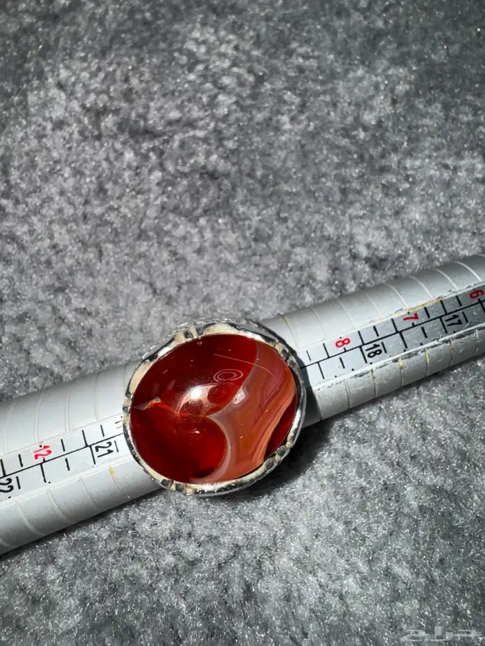 خاتم عقيق يماني احمر 1