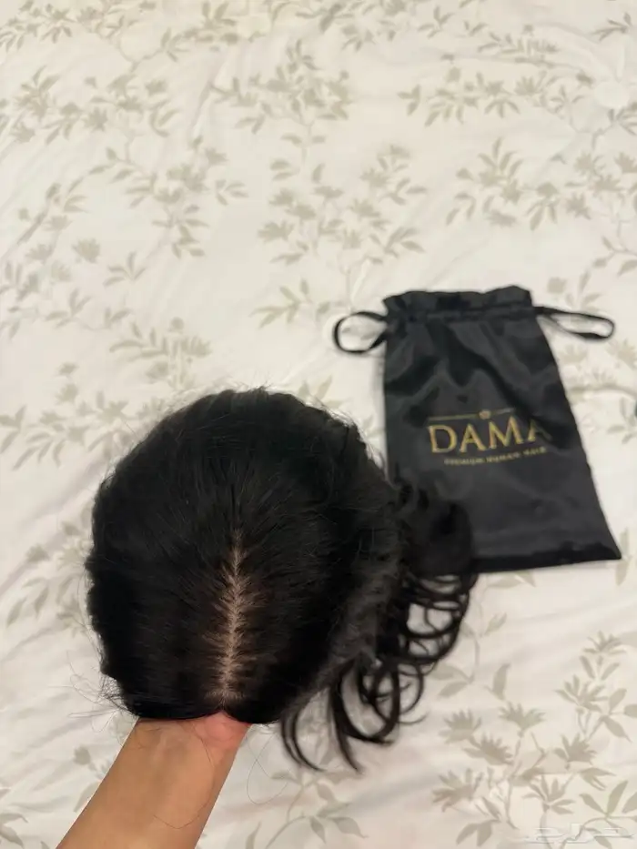 باروكة شعر طبيعي جذور حرير لم تستخدم ابدا 1