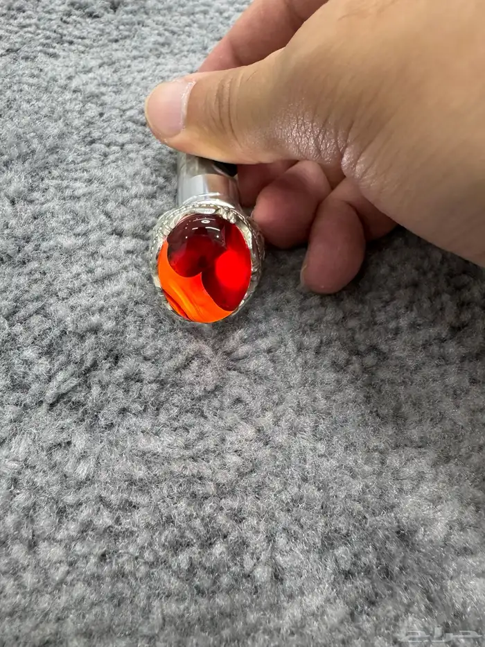 خاتم عقيق يماني احمر 12