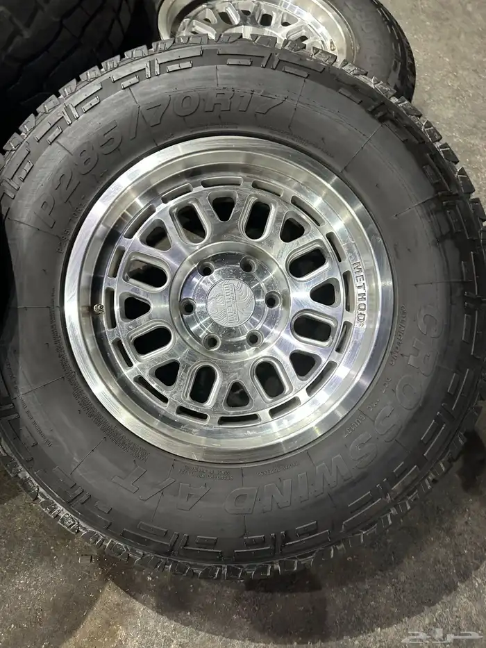 جنوط ميثود نيكل 6 مسمار مع كفرات ربع حجري تيلندي مقاس 17 16