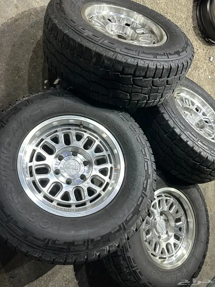 جنوط ميثود نيكل 6 مسمار مع كفرات ربع حجري تيلندي مقاس 17 15