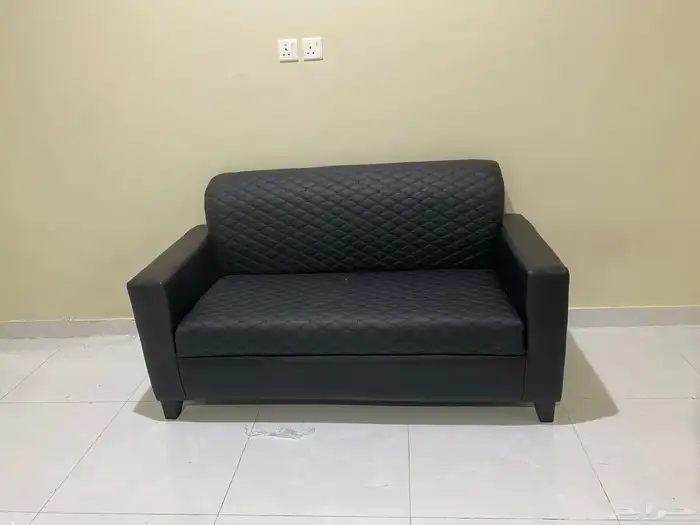 كنب جلد مكتبي اسود فخم 7