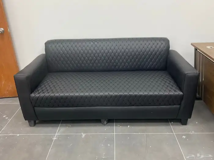 كنب جلد مكتبي اسود فخم 0