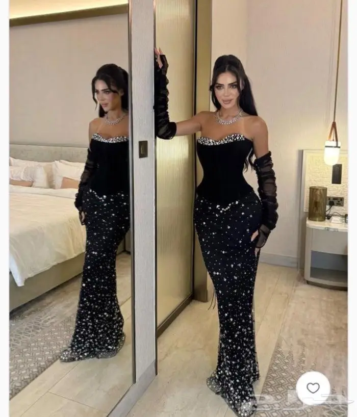 فستان اسود فخم مضاف كورسيه 1