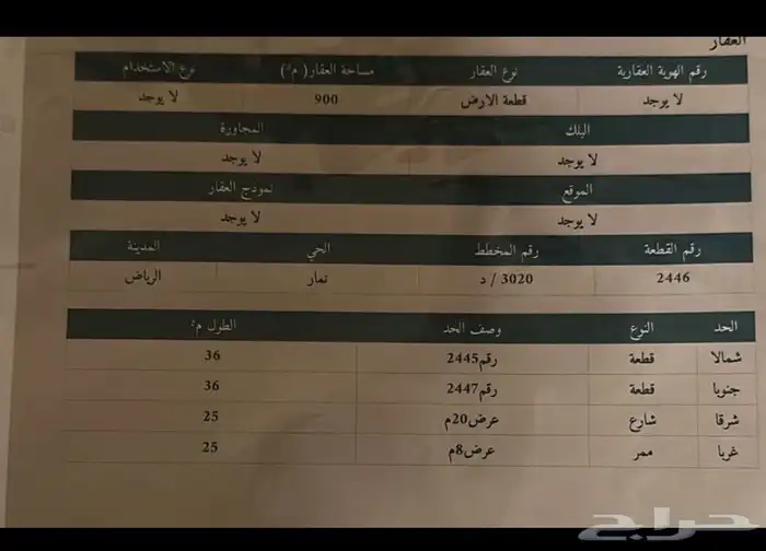 للبيع ارض جهتين في نمار د2030 2