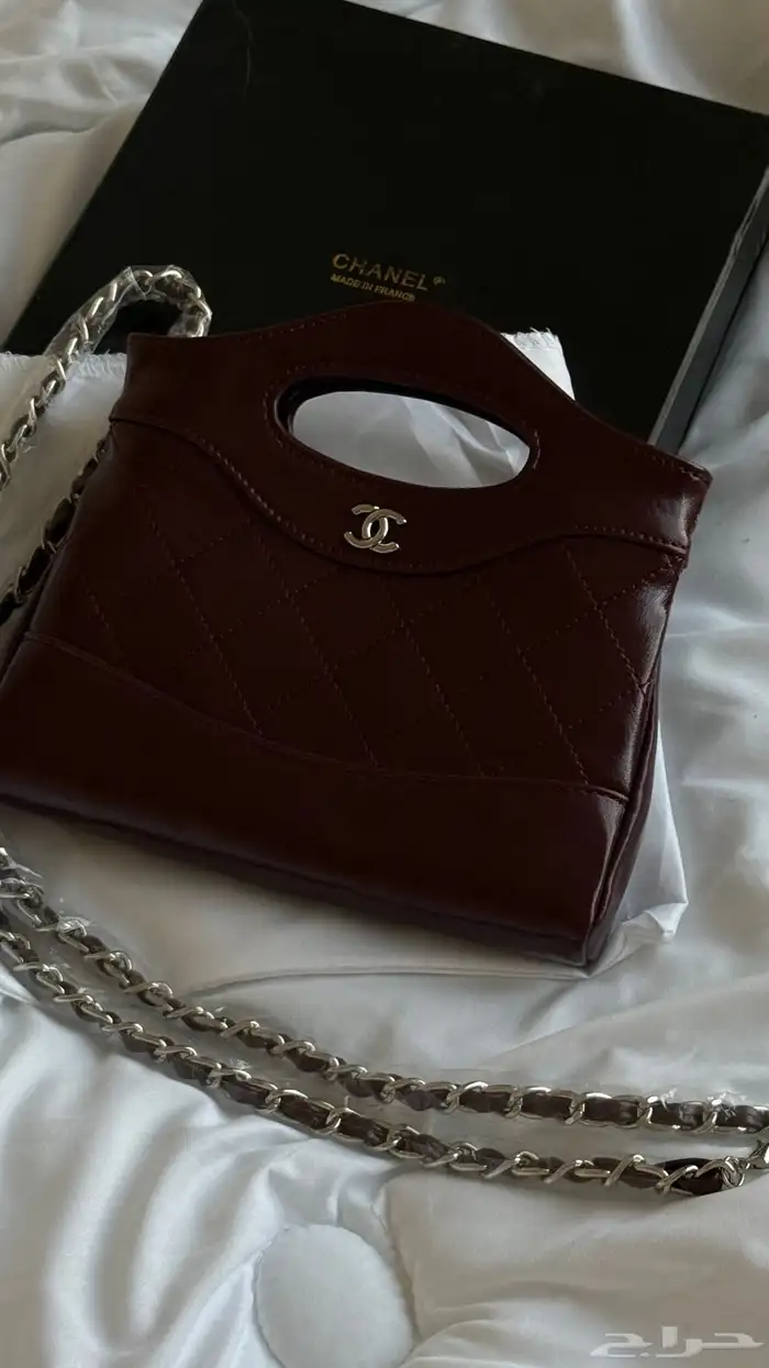 شنطة شانيل عنابي 4