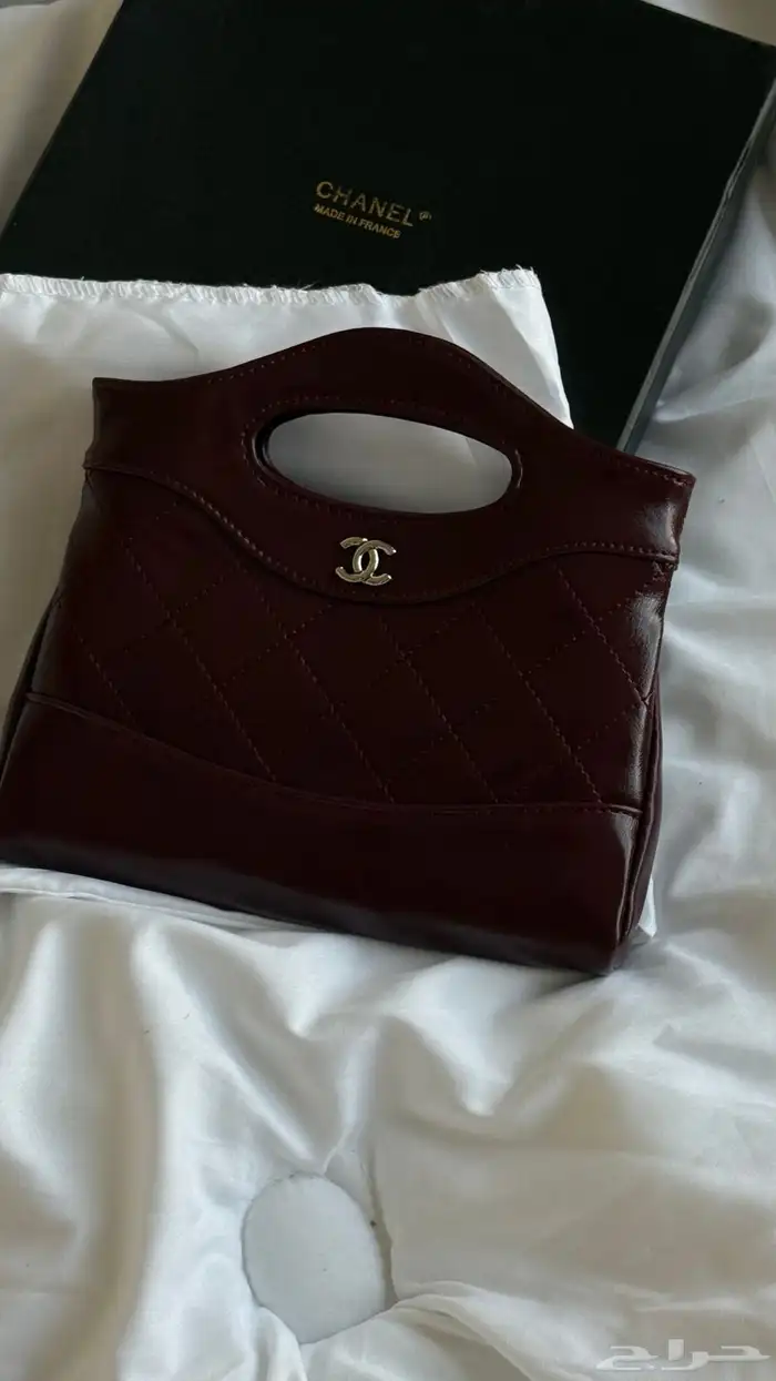 شنطة شانيل عنابي 3