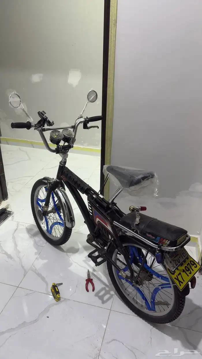 دراجه رامبو اندونوسي مقطب مقاس 20 اسود ختم اصفر 0