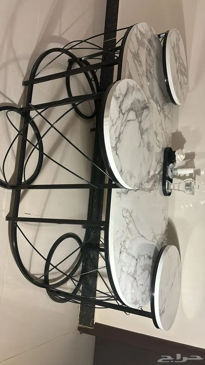 طاولة تلفزيون   طاولة قهوه مع طاولات خدمة   جديدات 5