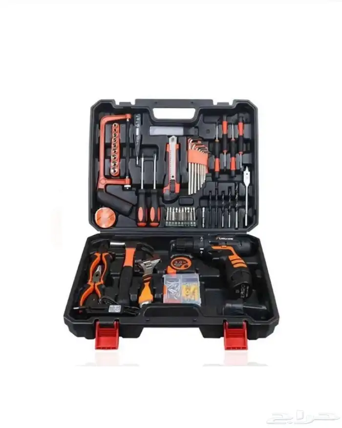 حقيبة معدات متكاملة مجموعة دريل 104 قطعة للمنزل 0