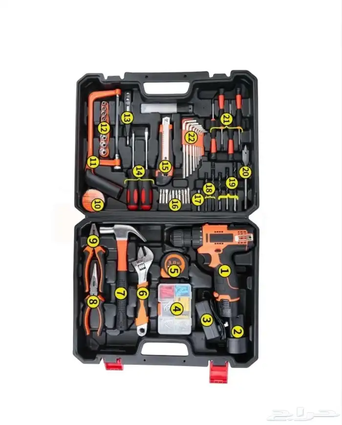 حقيبة معدات متكاملة مجموعة دريل 104 قطعة للمنزل 1
