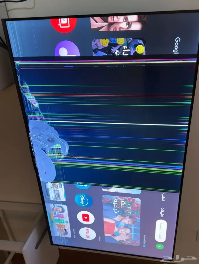 شاشة تلفزيون ذكي مكسوره 0