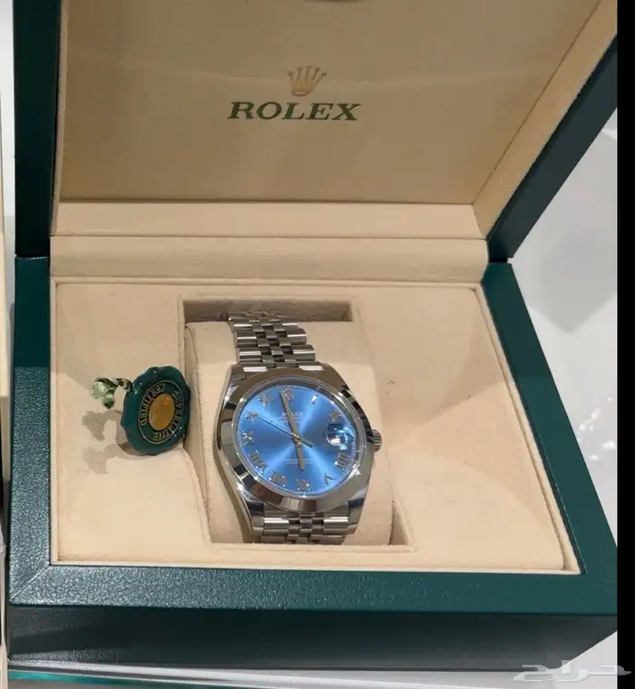 ساعة رولكس ديت جست جوبلي مينا ازرق كامل مرفقات 0