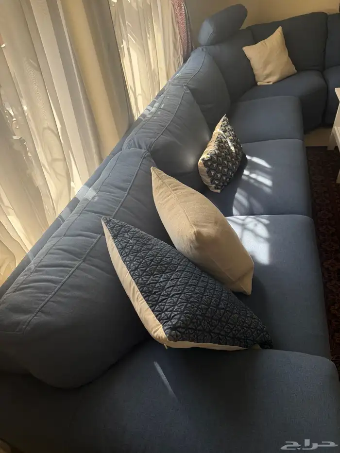 كنب زاويه L ازرق 6 مقاعد من eddy 1