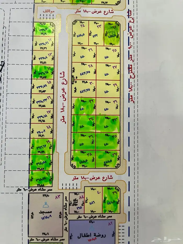 للبيع الاراضي المتبقية من مخطط غرناطه السكني قفار 3