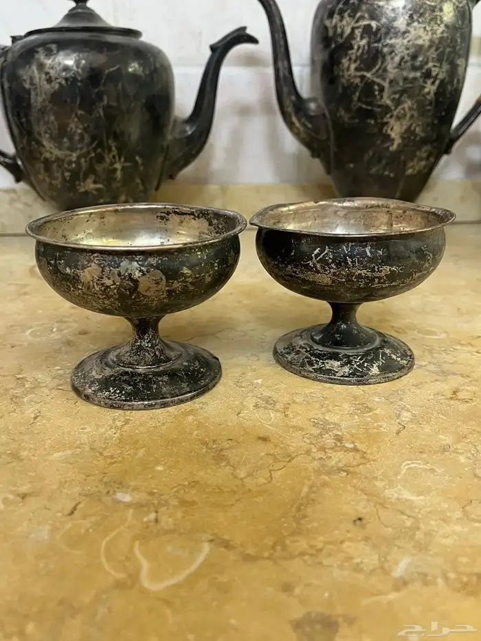 15 قطعه نحاسيه مطليه من الفضه (تراث) 3