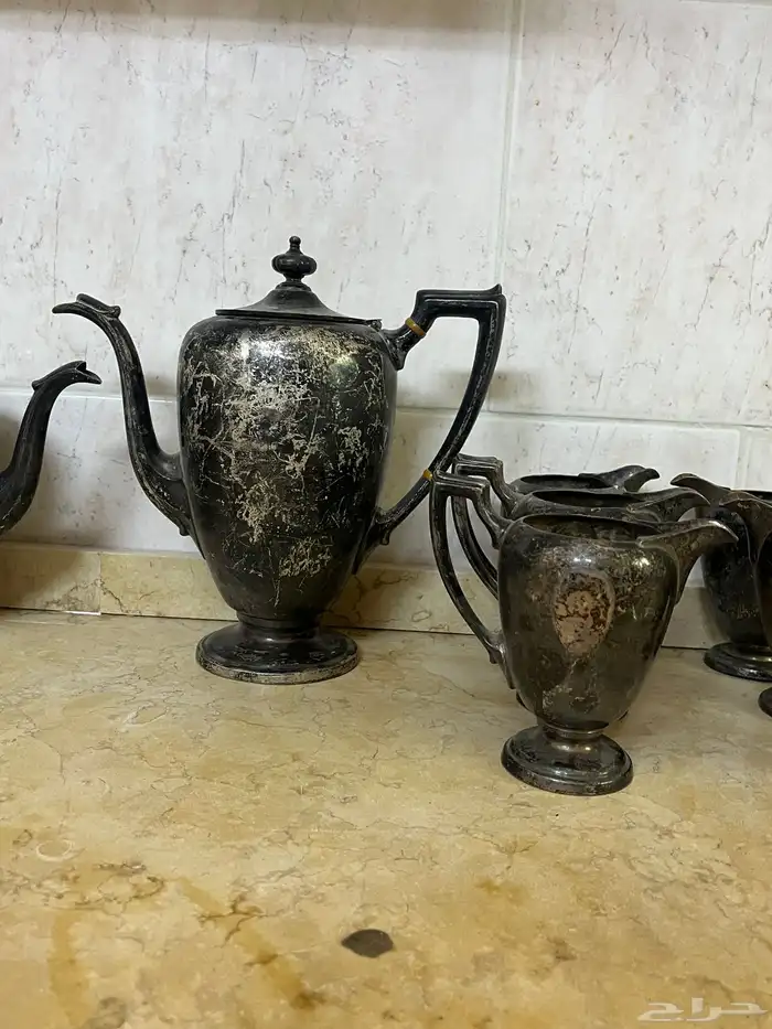 15 قطعه نحاسيه مطليه من الفضه (تراث) 5