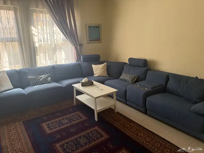 كنب زاويه L ازرق 6 مقاعد من eddy 0