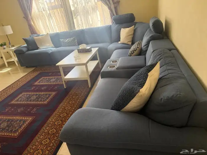 كنب زاويه L ازرق 6 مقاعد من eddy 3