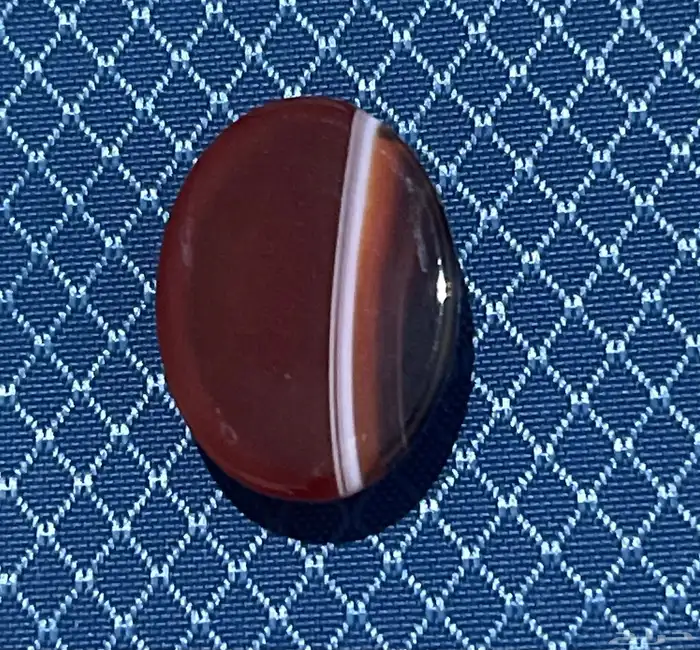 خاتم فضه مع عقيق يمني فص مزعفريمني 9