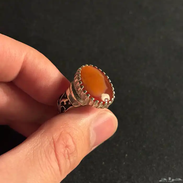 خاتم عقيق يمني ملكي مليان 3