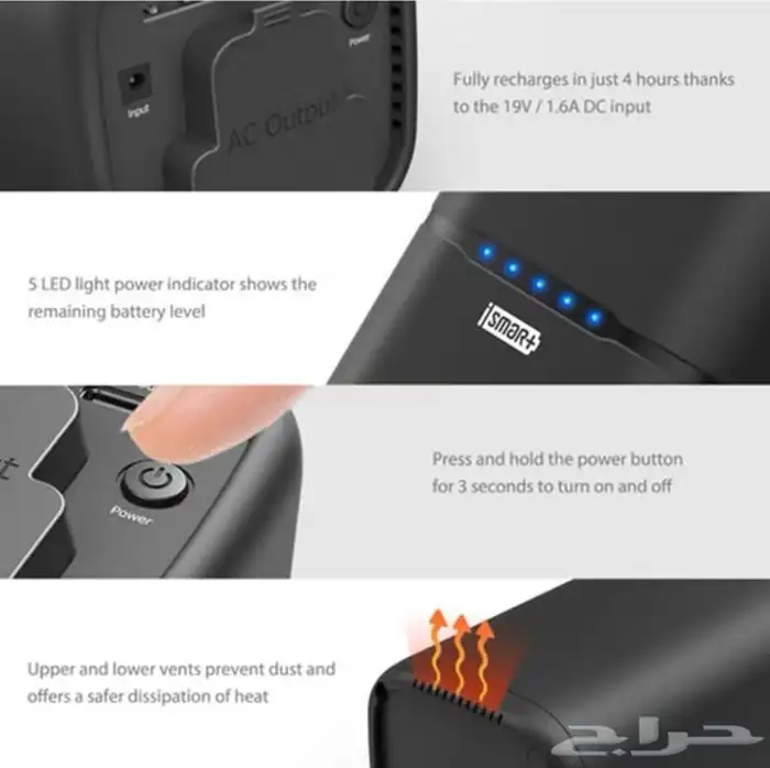 باور بانك مدمج بفيش ثلاثي 5