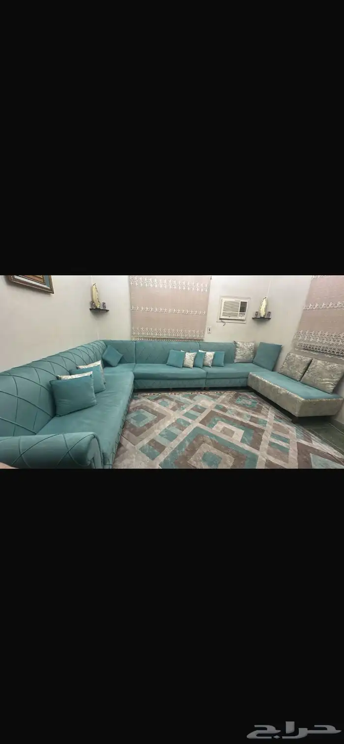 كنب زاويه فاخر حرف L نظيف للبيع 0