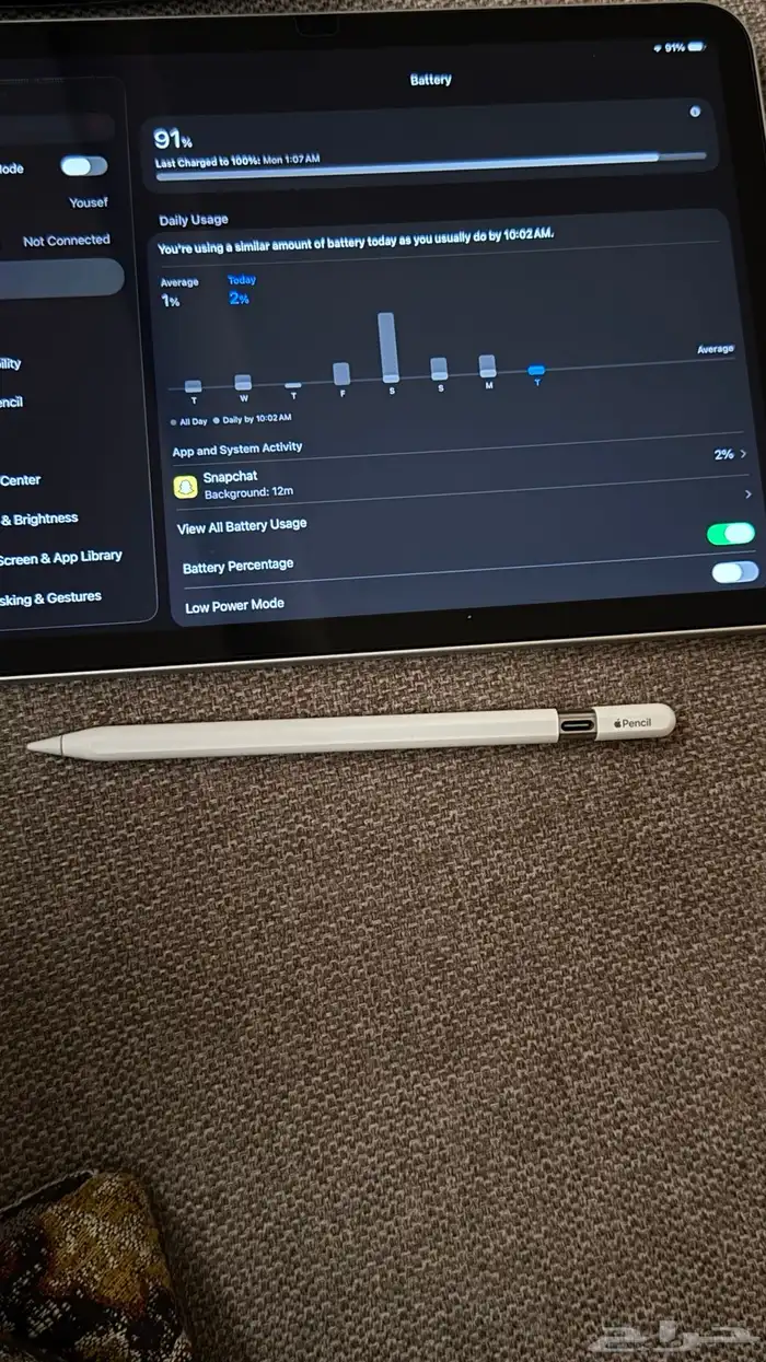 ايباد مع قلم ابل 4