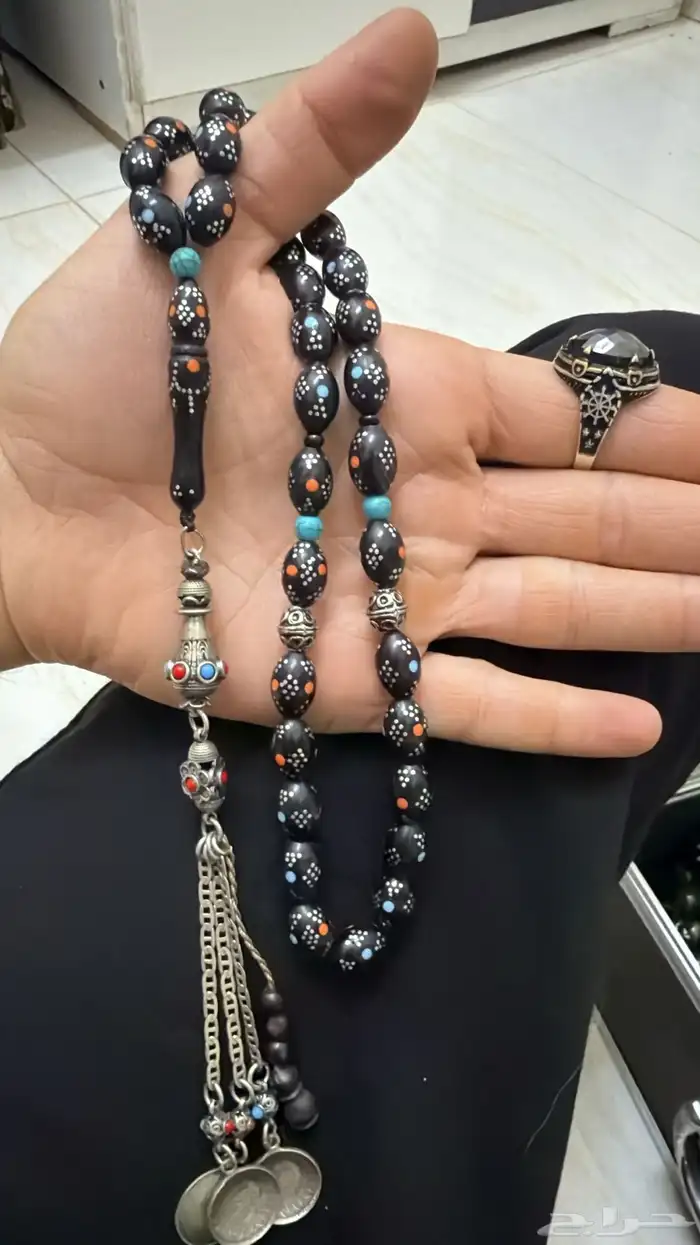 خاتم فضه وسبحة كوك كركوشة فضة 1