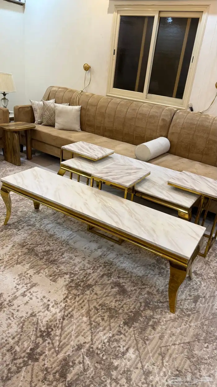 طقم طاولات رخام طاولة قهوه طاولة خدمه طاولة شاشة 3