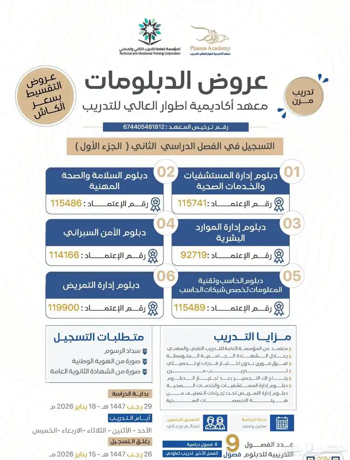 اقوى العروض على الدبلومات المعتمده ( حضوري - عن بعد ) 0