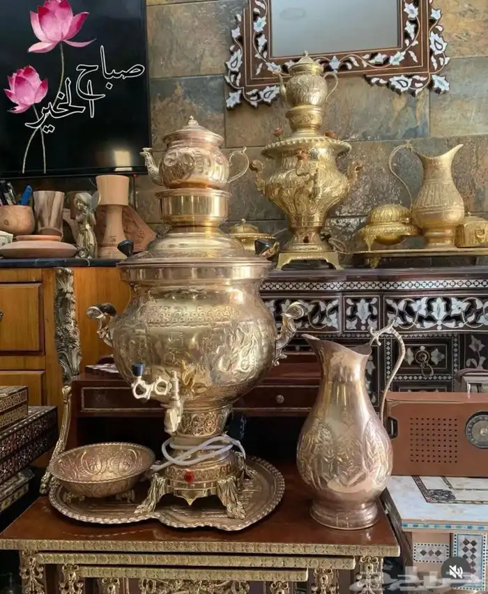 أبليك واطقم ساعة وشمعدان ابجورات سماور نحاس انتيك تراث راديو 8