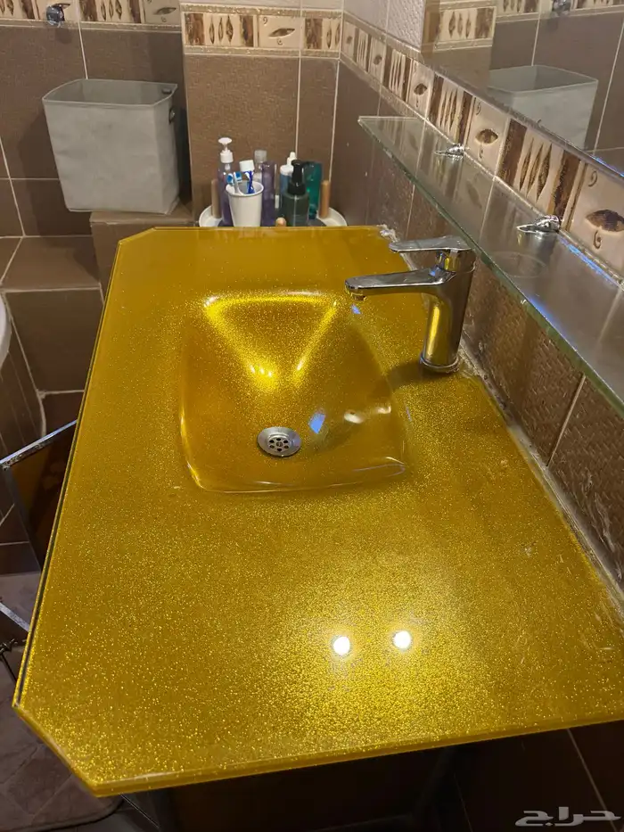 حوض مغسلة زجاج مع مرايا 1