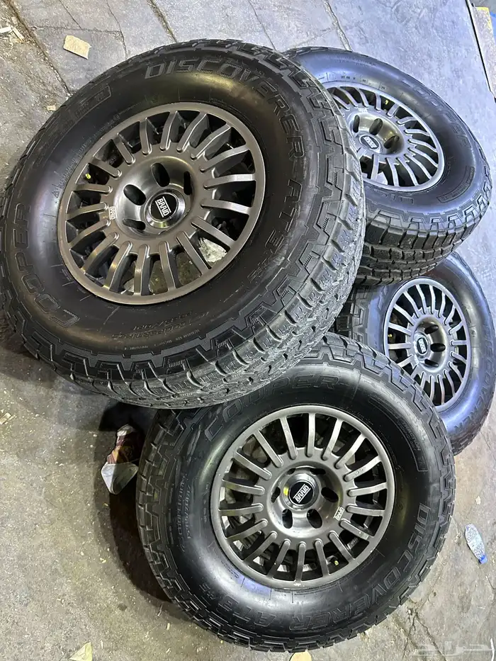 كفرات نص حجري كوبر امريكي مع جنوط برايد 6 مسمار اصلي مقاس17 1