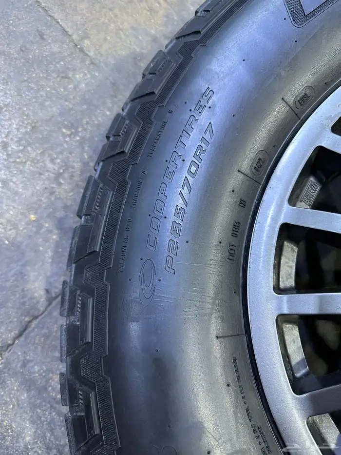 كفرات نص حجري كوبر امريكي مع جنوط برايد 6 مسمار اصلي مقاس17 26