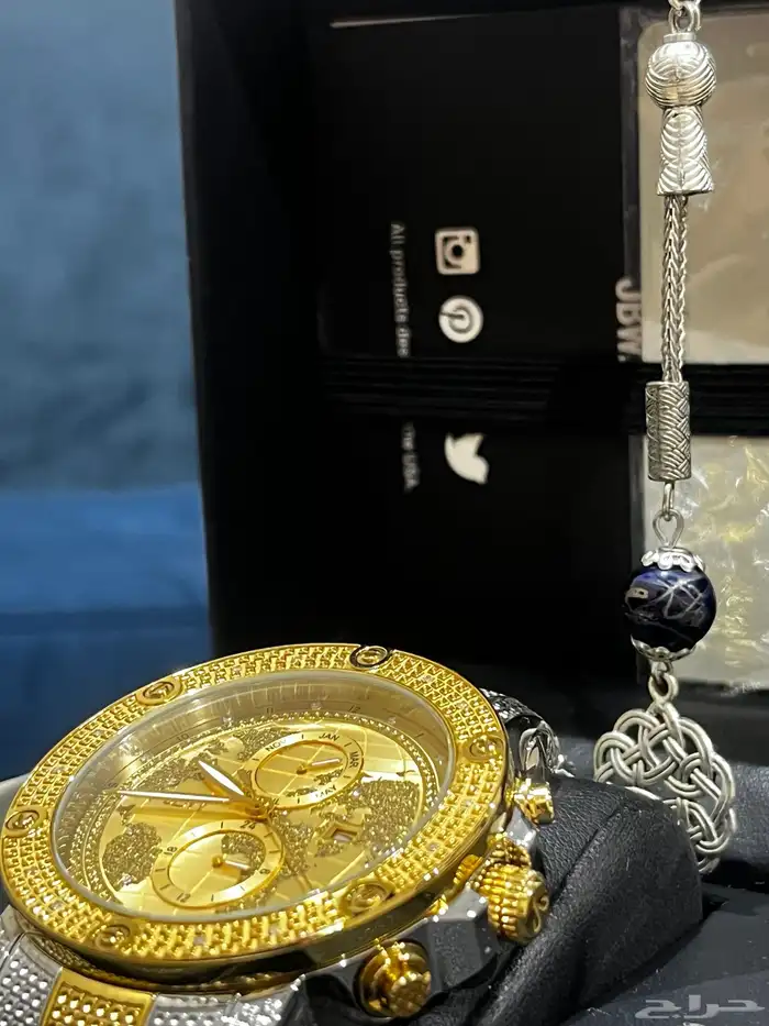 ساعة JBW ب 16فص الماس وخريطة العالم 0