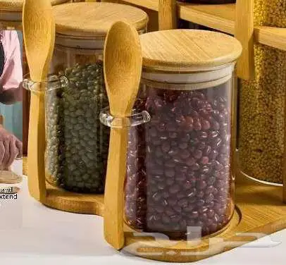 برطمانات حاويات علب زجاجية للتوابل والقهوة والرز 1