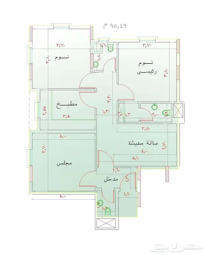 شقة 3 غرف للبيع 1