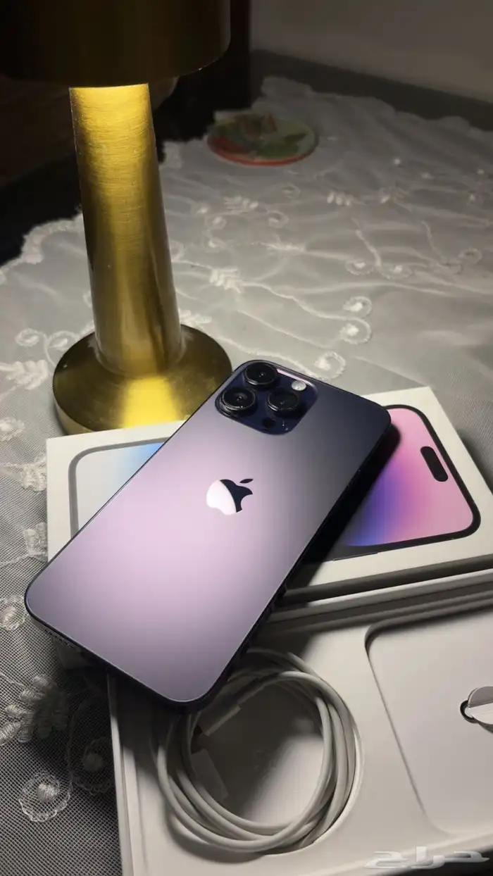 ايفون 14 برو ماكس بنفسجي نظيف جدا  256g 0