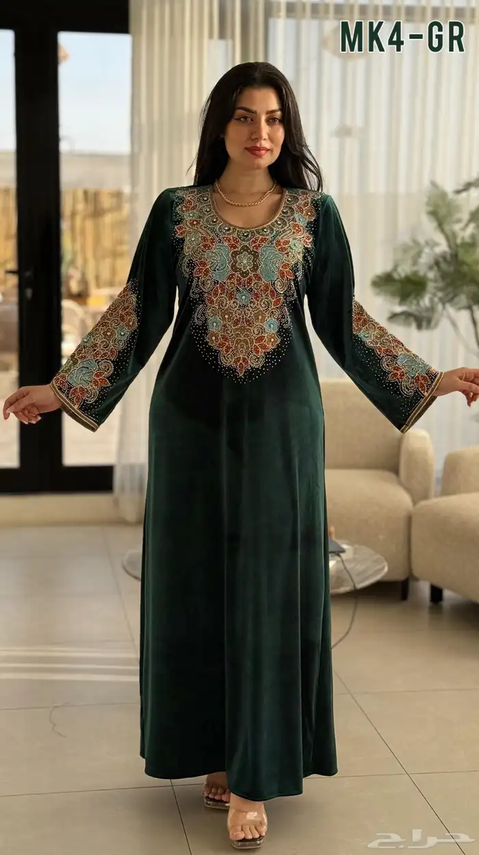 جلابية نسائي شتوي مخمل 2