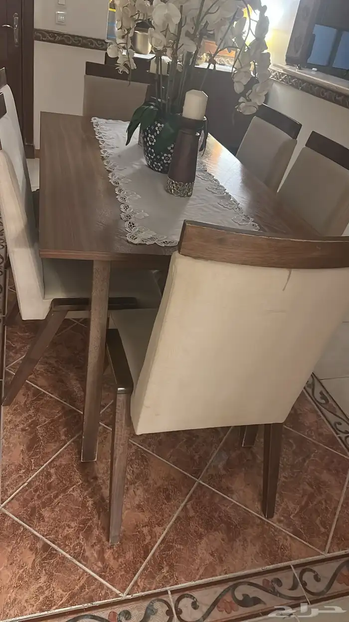 طاوله طعام هوم سنتر مع 6 كراسي اخت الجديده 0