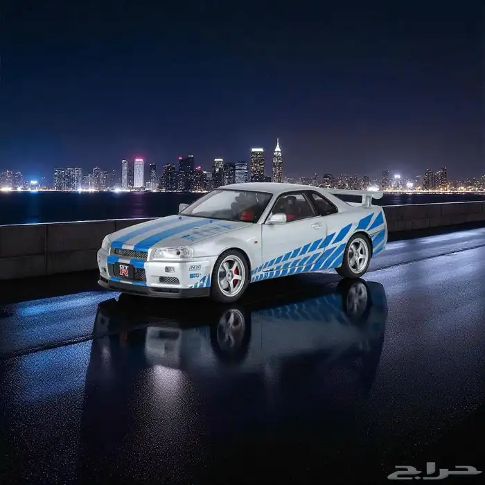 مجسم سكاي لاين معدني GT-R R34 1 18 2