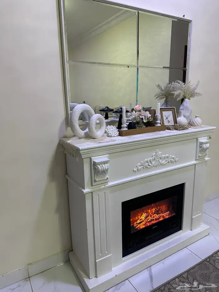 مدفأة ديكور مع مرايا 2