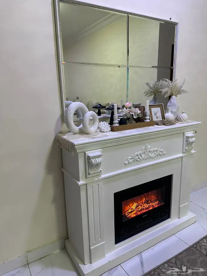 مدفأة ديكور مع مرايا 1